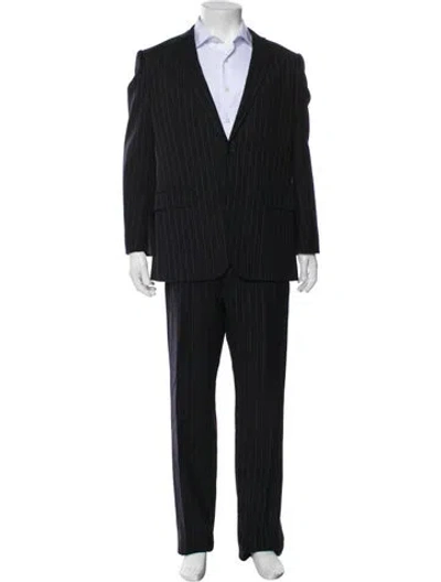 Pre-owned Dolce & Gabbana Virgin Wool Striped Two-piece Suit W/ Tags In Black