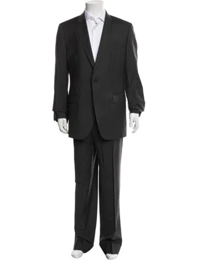 Pre-owned Dolce & Gabbana Virgin Wool Striped Two-piece Suit W/ Tags In Black