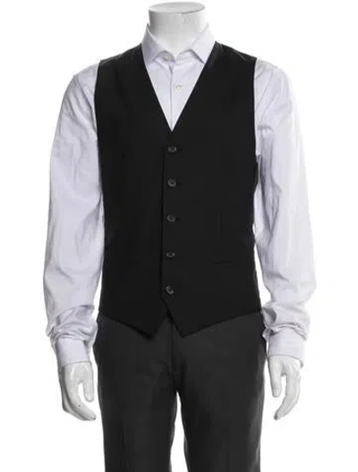 Pre-owned Dolce & Gabbana Virgin Wool Suit Vest In Black