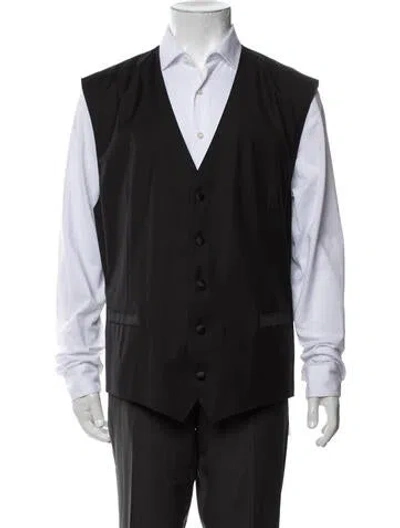 Pre-owned Dolce & Gabbana Virgin Wool Suit Vest In Black