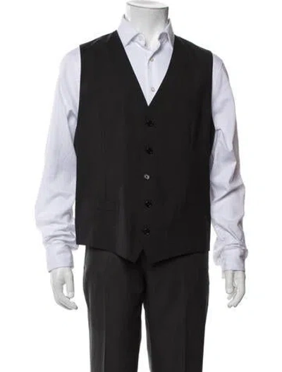 Pre-owned Dolce & Gabbana Virgin Wool Suit Vest In Black