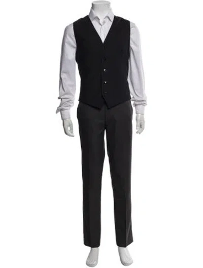 Pre-owned Dolce & Gabbana Virgin Wool Suit Vest In Black