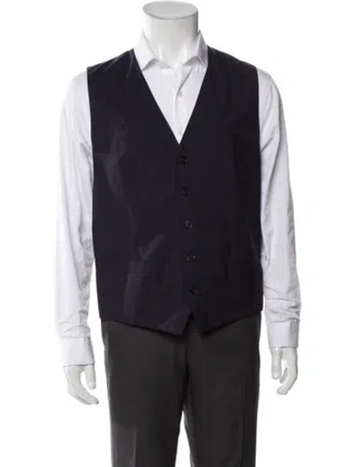 Pre-owned Dolce & Gabbana Virgin Wool Suit Vest In Blue