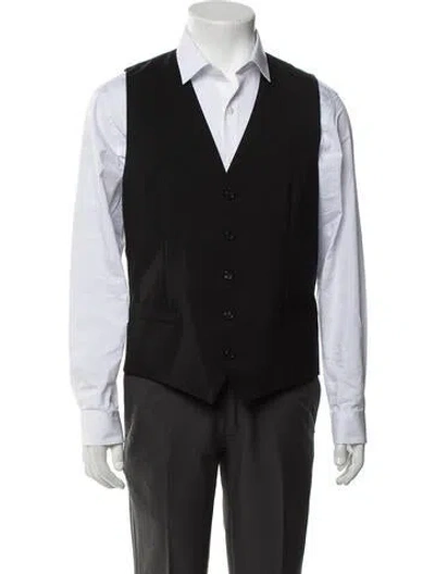 Pre-owned Dolce & Gabbana Virgin Wool Suit Vest In Blue