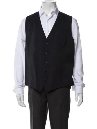 Pre-owned Dolce & Gabbana Virgin Wool Suit Vest In Blue