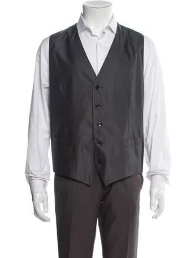 Pre-owned Dolce & Gabbana Virgin Wool Suit Vest In Gray