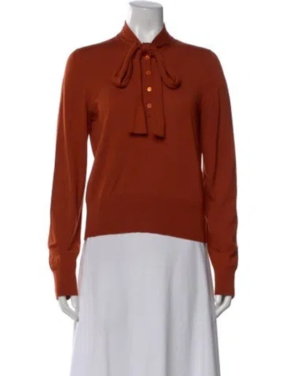 Pre-owned Dolce & Gabbana Virgin Wool Sweater In Orange