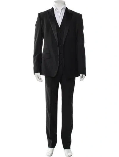 Pre-owned Dolce & Gabbana Virgin Wool Three-piece Suit Vest In Black