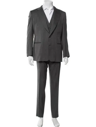 Pre-owned Dolce & Gabbana Virgin Wool Three-piece Suit W/ Tags In Gray