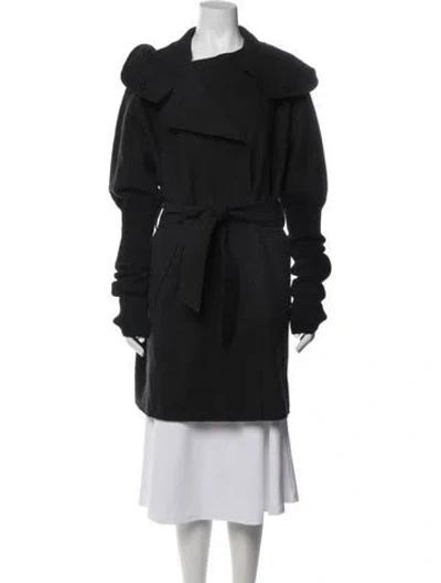 Pre-owned Dolce & Gabbana Virgin Wool Trench Coat In Black