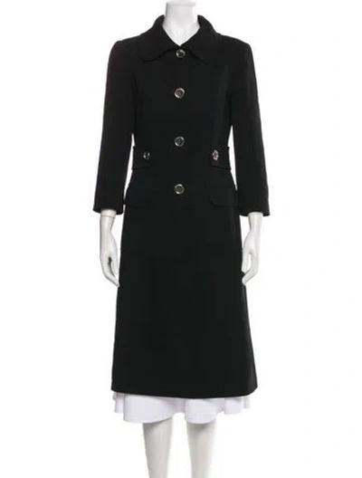 Pre-owned Dolce & Gabbana Virgin Wool Trench Coat In Black