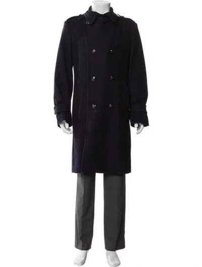 Pre-owned Dolce & Gabbana Virgin Wool Trench Coat In Blue