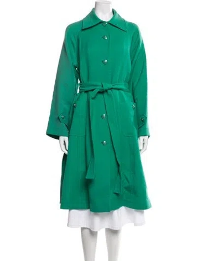 Pre-owned Dolce & Gabbana Virgin Wool Trench Coat In Green