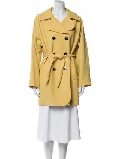 Pre-owned Dolce & Gabbana Virgin Wool Trench Coat In Yellow