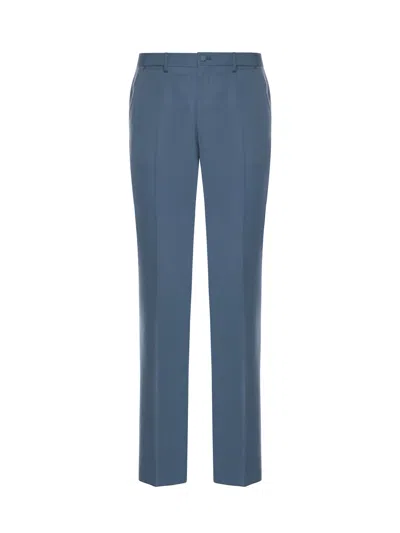 Dolce & Gabbana Virgin Wool Trousers In Blue