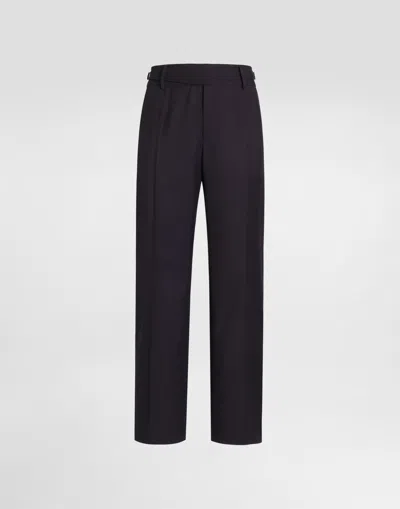Dolce & Gabbana Virgin Wool Trousers In Blue
