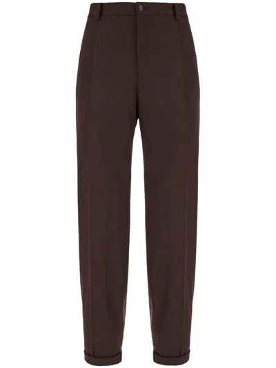 Dolce & Gabbana Virgin Wool Trousers In Braun