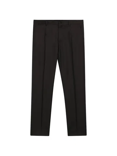 Dolce & Gabbana Wool Tailored Trousers Front And Back Pockets In Black