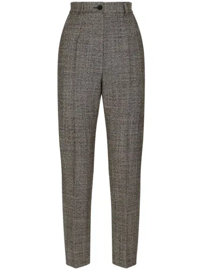 Dolce & Gabbana Virgin Wool Trousers In Grey