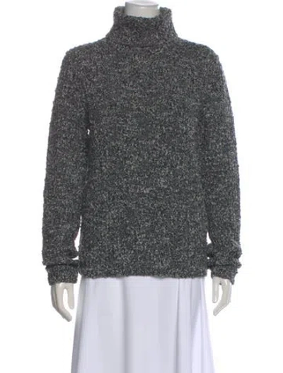 Pre-owned Dolce & Gabbana Virgin Wool Turtleneck Sweater In Blue