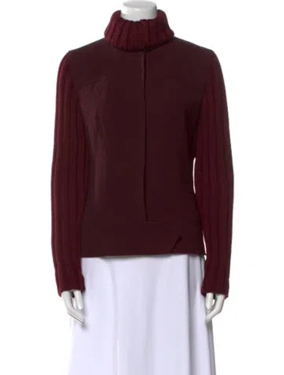 Pre-owned Dolce & Gabbana Virgin Wool Turtleneck Sweater In Burgundy