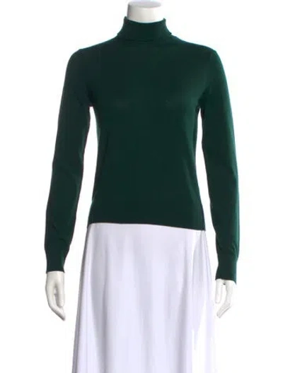 Pre-owned Dolce & Gabbana Virgin Wool Turtleneck Sweater In Green