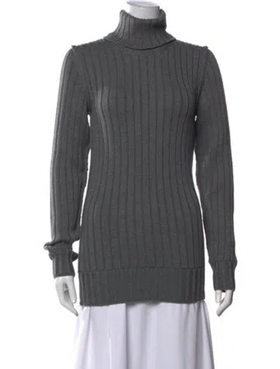 Pre-owned Dolce & Gabbana Virgin Wool Turtleneck Sweater In Grey