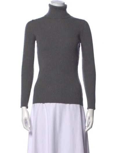 Pre-owned Dolce & Gabbana Virgin Wool Turtleneck Sweater In Grey