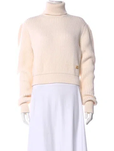 Pre-owned Dolce & Gabbana Virgin Wool Turtleneck Sweater In Neutral