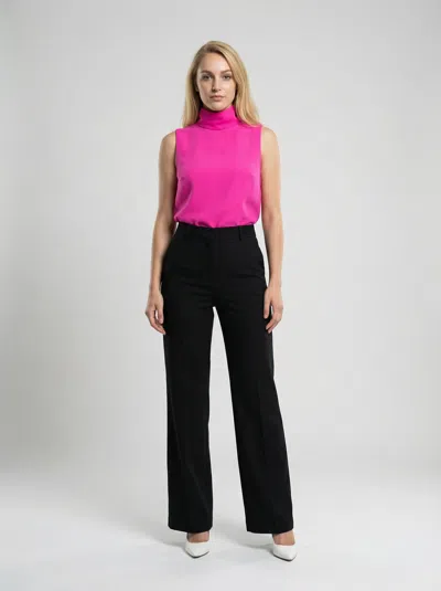 Dolce & Gabbana Virgin Wool Turtleneck Tank Top In Pink