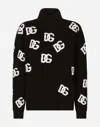 Dolce & Gabbana Black/white Turtleneck Sweater With Dg Inlay In Multicolor