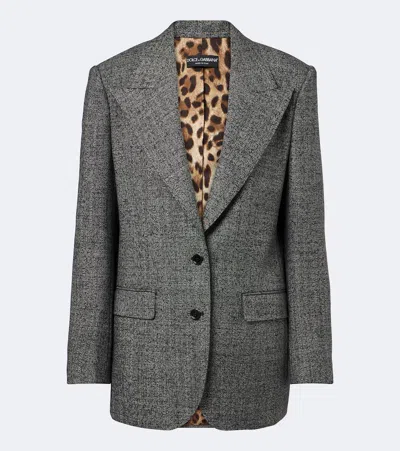 Dolce & Gabbana Peak-lapels Single-breasted Blazer In Gray