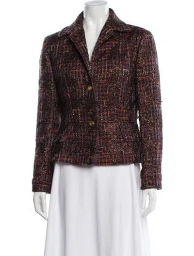 Pre-owned Dolce & Gabbana Virgin Wool Tweed Pattern Blazer