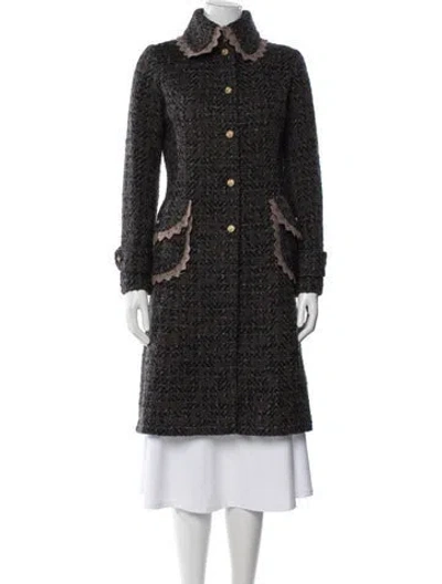 Pre-owned Dolce & Gabbana Virgin Wool Tweed Pattern Coat In Neutrals
