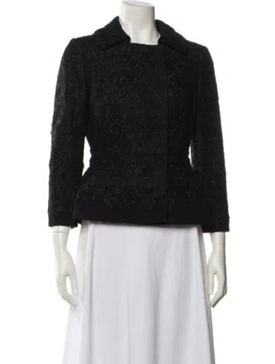 Pre-owned Dolce & Gabbana Virgin Wool Tweed Pattern Evening Jacket In Black