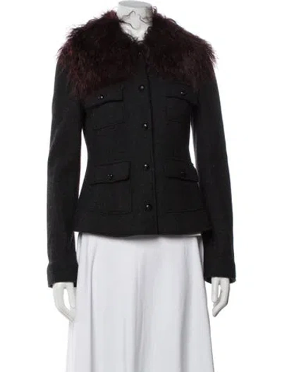 Pre-owned Dolce & Gabbana Virgin Wool Tweed Pattern Jacket In Blue