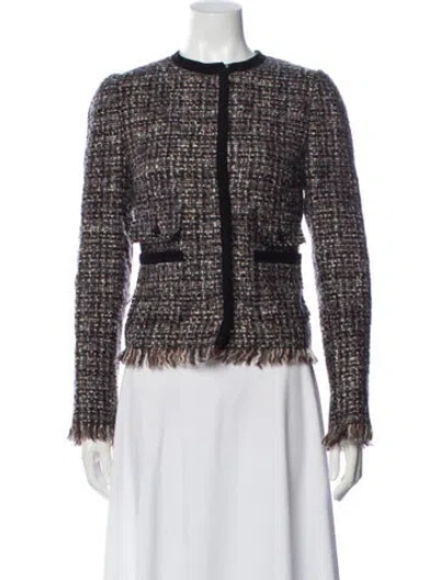 Pre-owned Dolce & Gabbana Virgin Wool Tweed Pattern Jacket In Gray