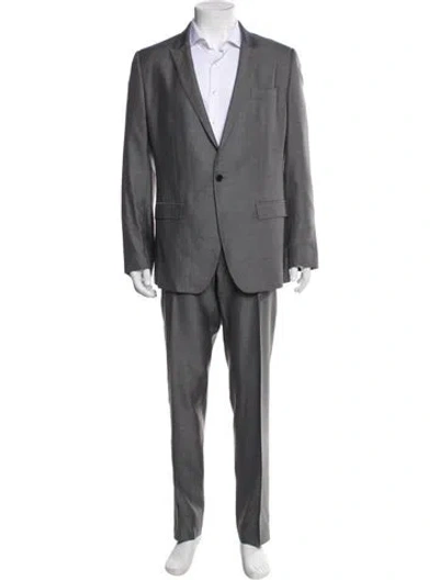 Pre-owned Dolce & Gabbana Virgin Wool Two-piece Suit Vest In Gray