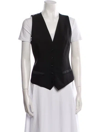 Pre-owned Dolce & Gabbana Virgin Wool Vest In Black