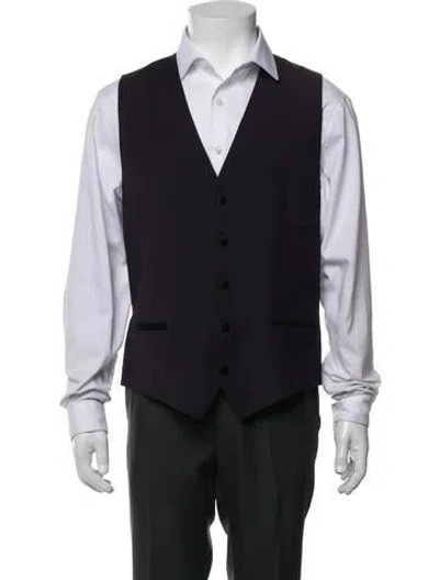 Pre-owned Dolce & Gabbana Virgin Wool Vest In Black/purple