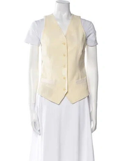 Pre-owned Dolce & Gabbana Virgin Wool Vest In Yellow