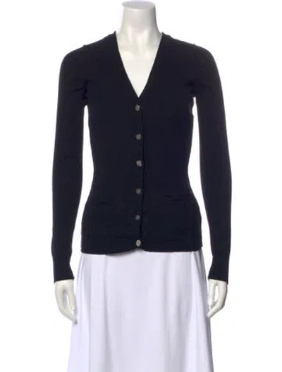 Pre-owned Dolce & Gabbana Virgin Wool V-neck Sweater In Black