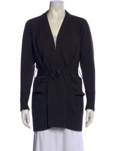 Pre-owned Dolce & Gabbana Virgin Wool V-neck Sweater In Black