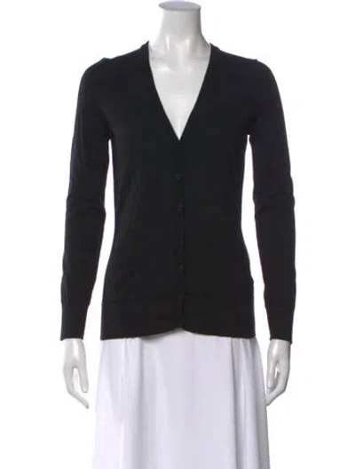 Pre-owned Dolce & Gabbana Virgin Wool V-neck Sweater In Black