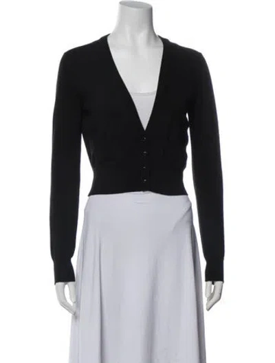 Pre-owned Dolce & Gabbana Virgin Wool V-neck Sweater In Black