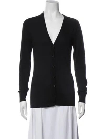 Pre-owned Dolce & Gabbana Virgin Wool V-neck Sweater In Black