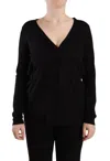 Dolce & Gabbana Wool V Neck Long Sleeve Pullover Top In Black