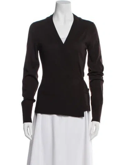 Pre-owned Dolce & Gabbana Virgin Wool V-neck Sweater In Brown
