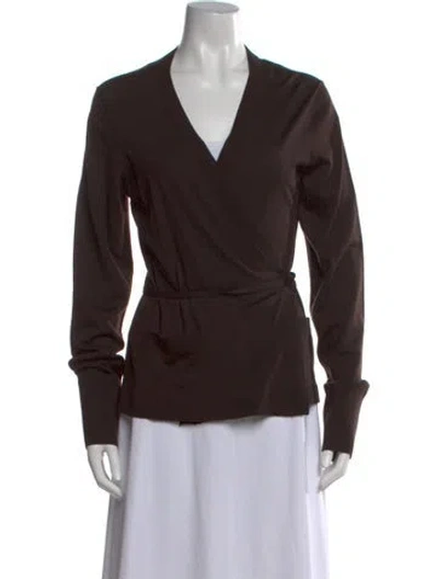 Pre-owned Dolce & Gabbana Virgin Wool V-neck Sweater In Brown