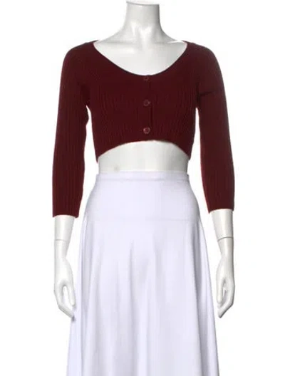 Pre-owned Dolce & Gabbana Virgin Wool V-neck Sweater In Burgundy